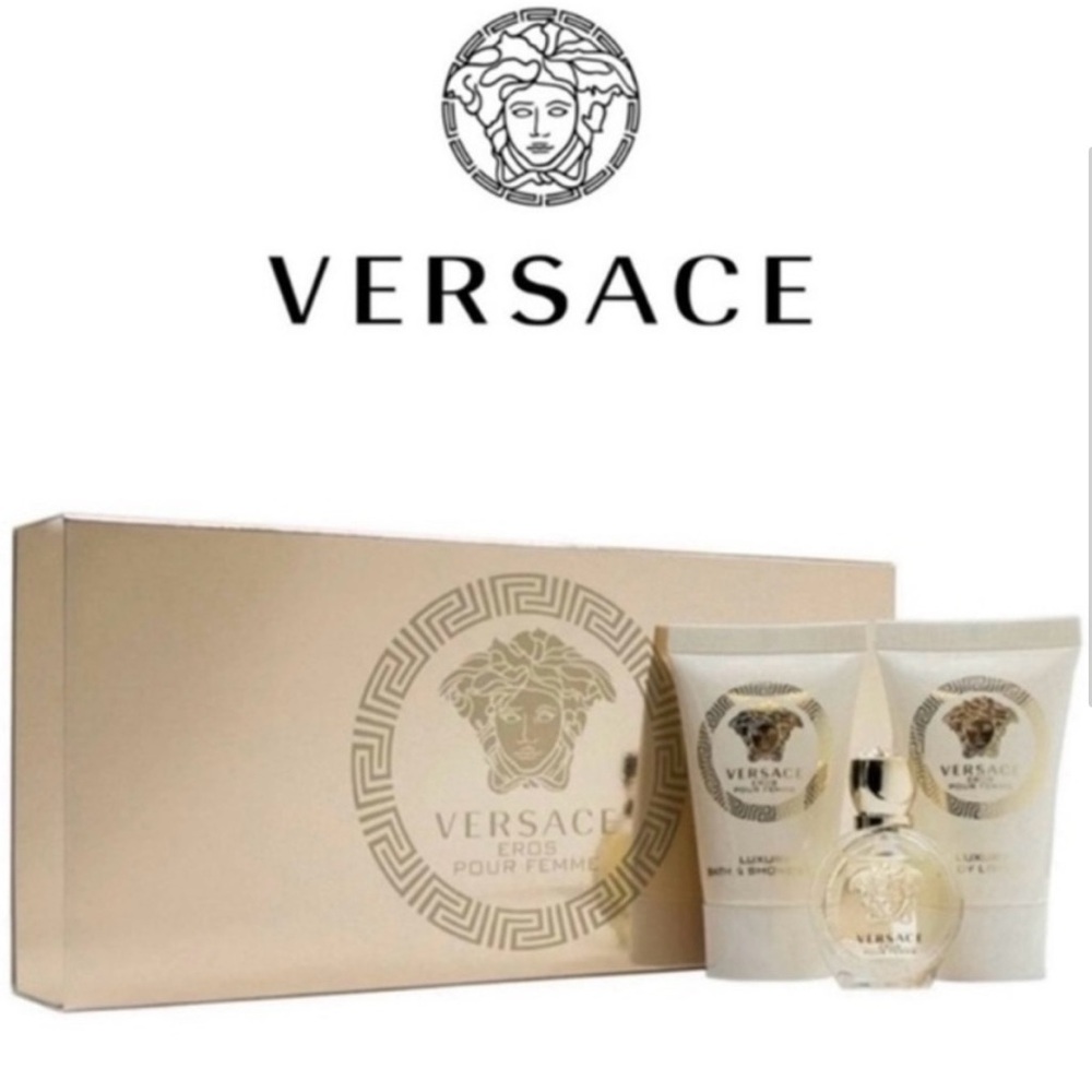 Versace Eros Pour Femme Set in Cream and Gold